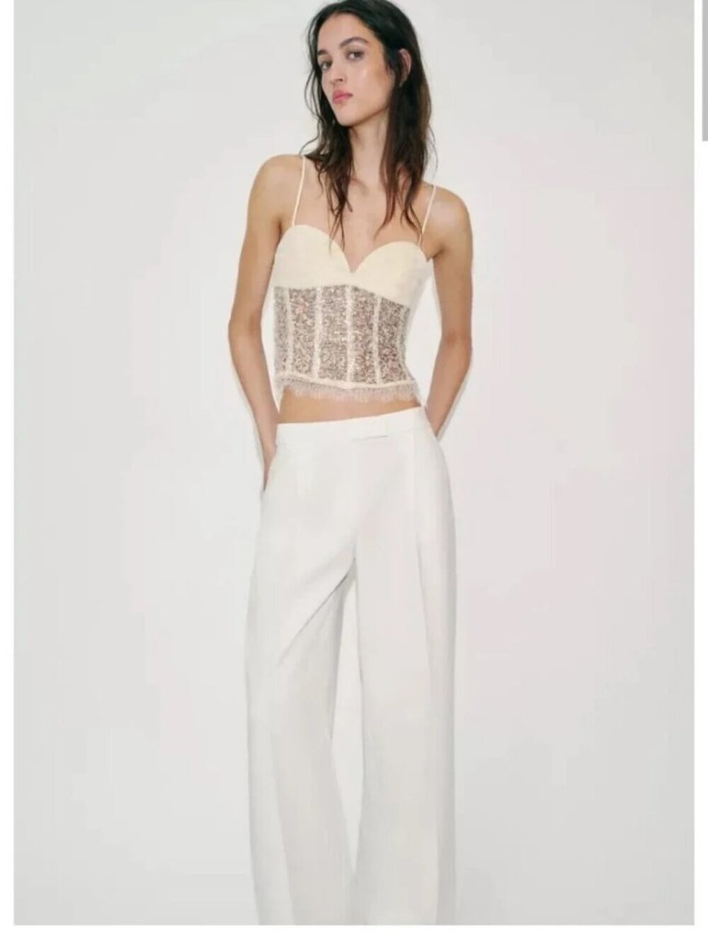 Zara Sequin Corset Top - Picture 2 of 5